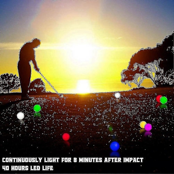 6 stk. LED Glow Golfbolde til natbrug Indbyggede LED-lys Blandede farver Golf