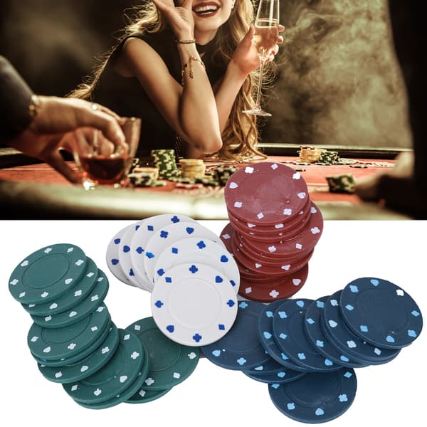 100 pokerchips med kort og bærbar bæreveske for Texas Holdem Black Jack