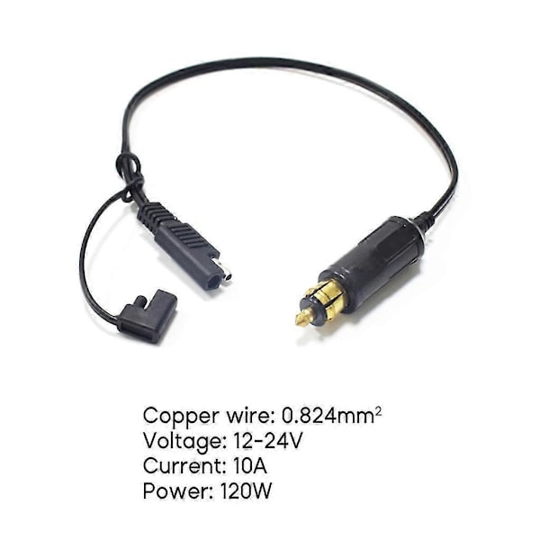 Din Hella Powerlet Stik Til Sae Adapter Konnektor Kabel 35cm Til Motorcykler Zekai