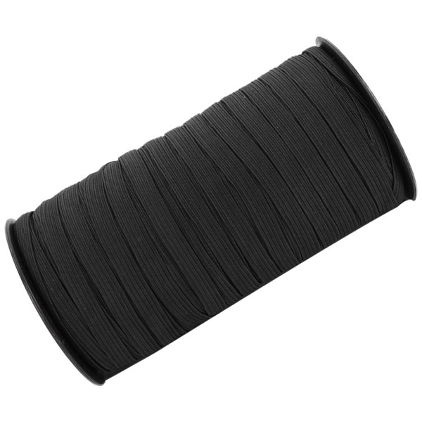 8 mm 100 jaardin kuminauha ompelutarvike Litteäneulottu elastinen askartelu vaatteisiin Tee itse (musta)