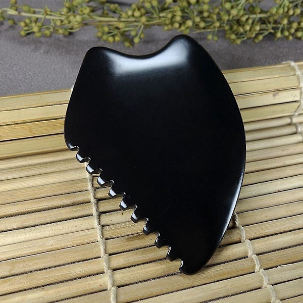 Sort Bianstone Gua Sha Massageværktøj til Ansigts- og Kropsakupunkturterapi