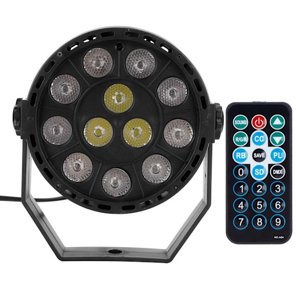12 LED-brikker Spotlight RGB Lydkontroll Scenelys med Fjernkontroll for Fest KTV EU 90-240V