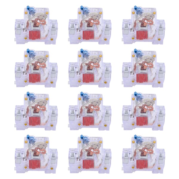 12 stk. DZ47‑63 1P 6‑63A Transparent afbryder MCB luftafbryder kredsløbsbeskyttelse