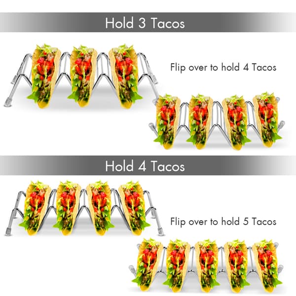 Ejoyous Taco Holder, 4-pack tacoställ i rostfritt stål V-format tacoställ med skyddande spetsar