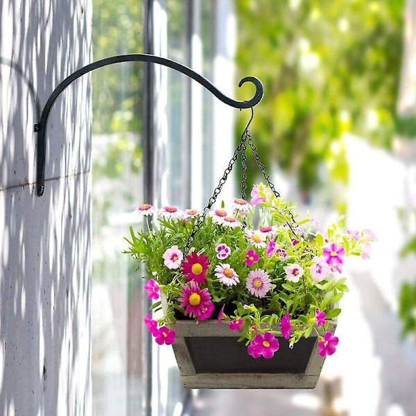 Sæt med 2 Sorte Udendørs Plantehager 30,48 cm Holdbare og Stabile til at Hængende Planter
