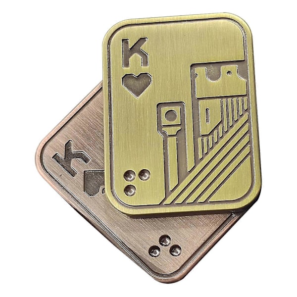 Metall Fidget Leksaker - Magnetisk Poker Push Card Slider Stress Relief Leksak för Män, EDC Haptic Coin JOKER1