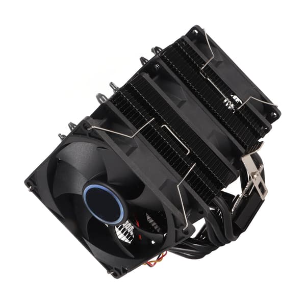9CM CPU-kylare Dubbeltorn 6 kopparvärmerör 3-tråds 3 fläktar Hydrauliska dator-CPU-kylfläktar för Intel för AMD