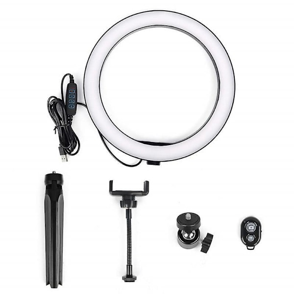 Justerbar 12\" Ring Light med stort stativ - Perfekt för TikTok, YouTube, Live Streaming, Makeup - 210cm höjd - Inkluderar Bluetooth-fjärrkontroll