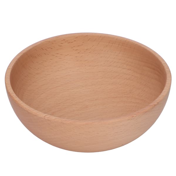Rund träskål Hushållsbokträskål för servering av sallad, frukt, dippsås, snacks, ris, pasta, flingor, medium 15x4,5cm/5,90x1,77in