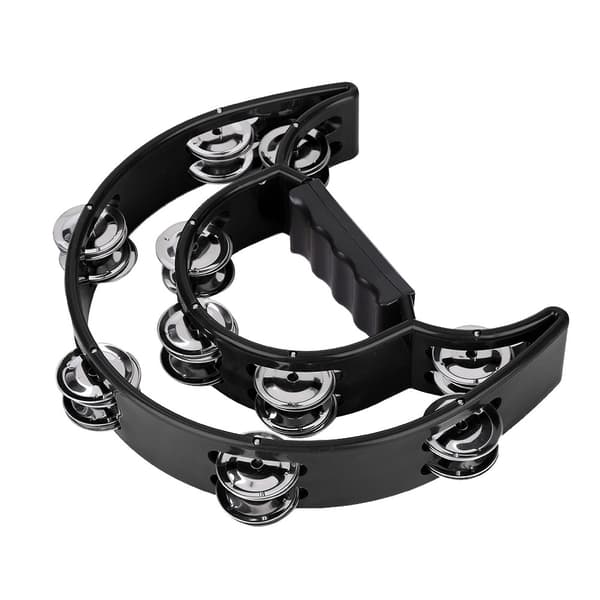Kaksirivinen helistinkello-tamburiini lyömäsoitin (musta)