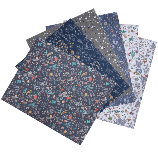 6 stk bomullsstoff kypert utskriftsklut DIY håndlaget patchwork Quilting syhåndverk 50x40 cm (grå(6 farger))