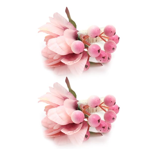 2 stk. servietspænde af hamptov, simuleringsblomst, servietring til hotel, vestlig restaurant 6623 Pink