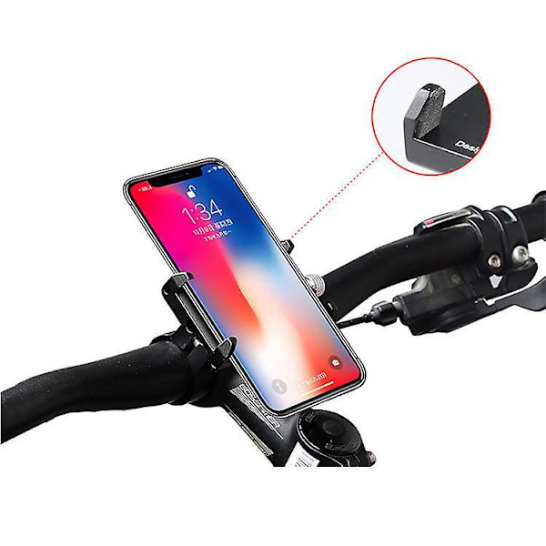 360° Rotationscykeltelefonhållare i Aluminiumlegering för iPhone 15/14 Pro Max, X/Xr/Xs, 8 Plus och Samsung S30/S10/S20/Note30/20