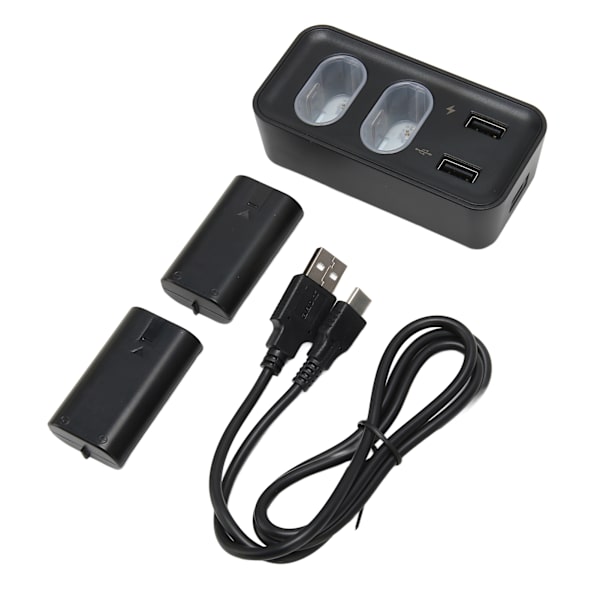 Kontroller batteripakke 2 stk 800mAh oppladbare batterier med USB-ladestasjon for Xbox One X S-serien