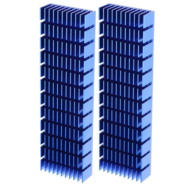 2 stk. aluminium kjøleribbe kjøleradiator CPU-kjøler industrielle komponenter kongeblå P35x14x120