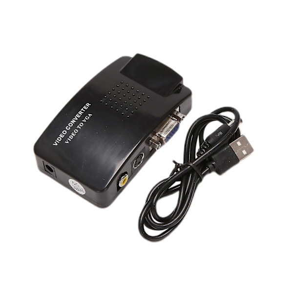 AV till VGA Adapter RCA VGA Konverter PC RCA Komposit S-Video AV Ingång till PC VGA LCD Utgång Konverter Switch Box