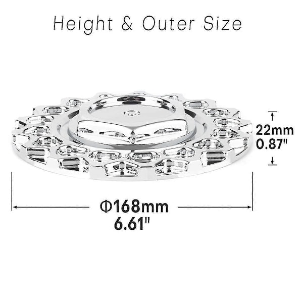 168 mm Bilfelg Senterkopp Nav Senterkopp 9155L169 for 247L169 09.24.028, 4 stk