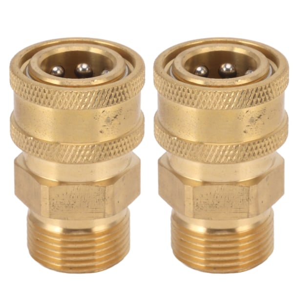 2Pcs Pure Copper M22 High Pressure Washer Fitting Adapter 3/8 Inch NPT Female to M22 Male Adapter Inner Hole 14mm/0.55in