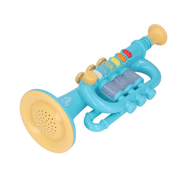 Hornleksak Simulering Design Dynamisk Ljuseffekt Musikinstrument Hornleksak Present med Snodd för Över 3 År Blå