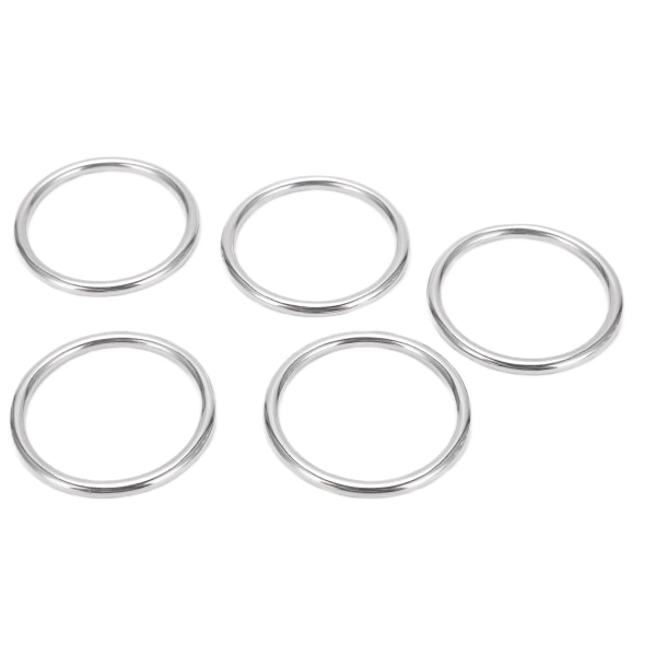 5 STK sveiset O-ring i rustfritt stål, marin rund ring for seildykkerbagasje 4x40 mm