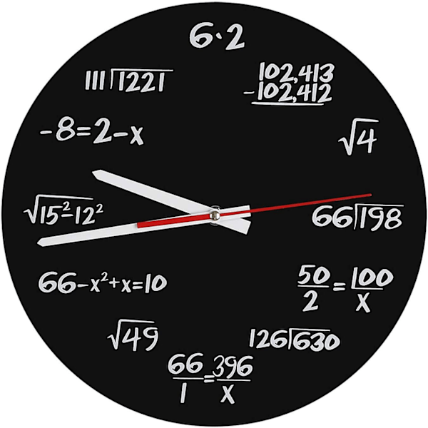 Matematisk Moderne Design Vægur Akryl Vægur Dekoreret med Simpel Matematisk Ligning