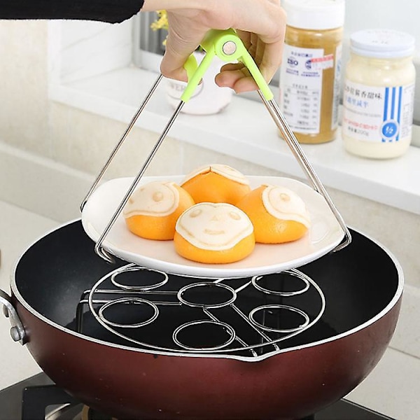 Äggkokare i rostfritt stål med non-stick-beläggning, PFOA-fri, kompatibel med 6,29 tum rack