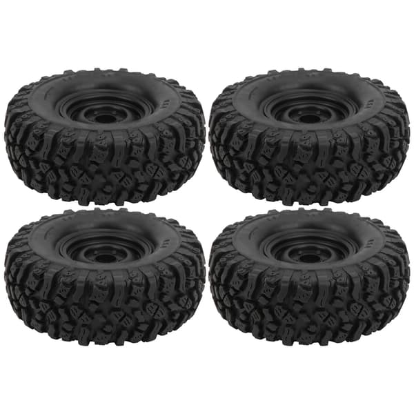 4 stk. 1,9 tommer RC Crawler-hjul med aluminiumslegeringsnav til 1/10 RC Crawler, sort