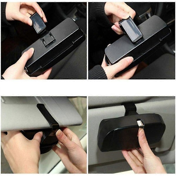 Bärbar Bil Solglasögon Universal Bilglasögon Förvaringshållare Clip Organizer Box för Biltillbehör
