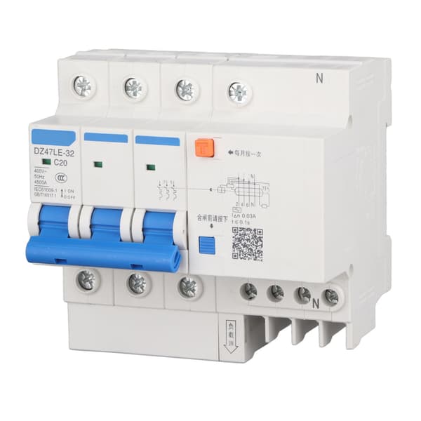 DZ47LE 32 3P+N C20 Lækagebeskyttelse Strømafbryder 400V 20A