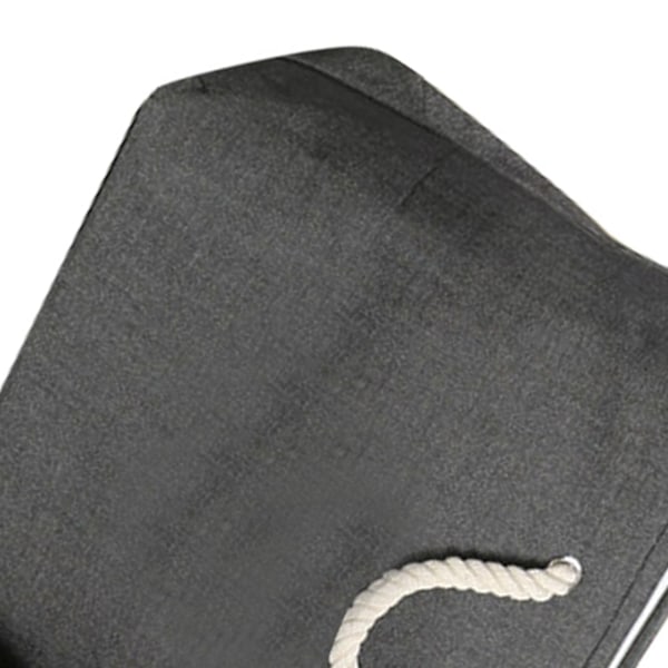 Stoffoppbevaringskurv EVA Hard Foldable Bomullsstoff Vaskeri Kurv med Håndtak for Leker Snack Oppbevaring Svart