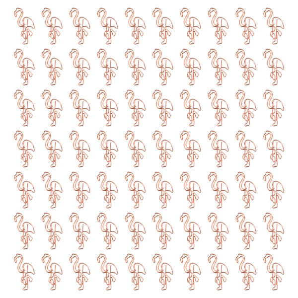 100 st Flamingo Pappersklämma Söt djurform Filanteckning Sidmarkeringsklämmor Bokmärke för filklassificering Rose Gold