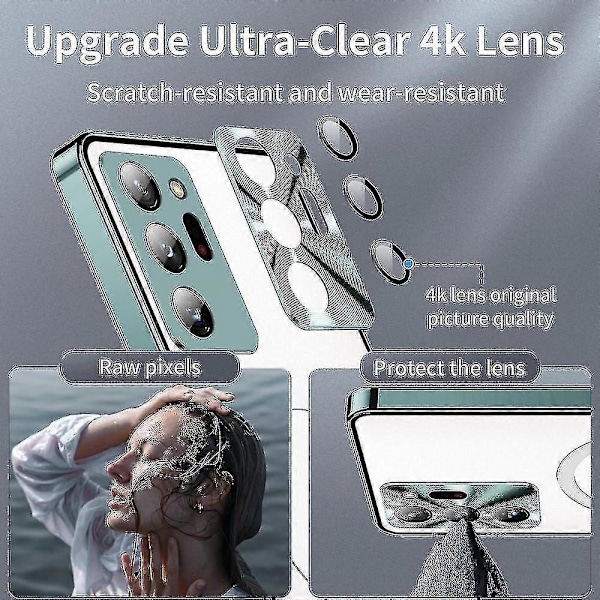 Magsafe Magnetiskt Skal Kompatibelt Med Samsung Galaxy S22 S22+ S22 Ultra 2023 - Fullständigt Skyddande 360 med Kameralinsskydd Lila S23 Plus