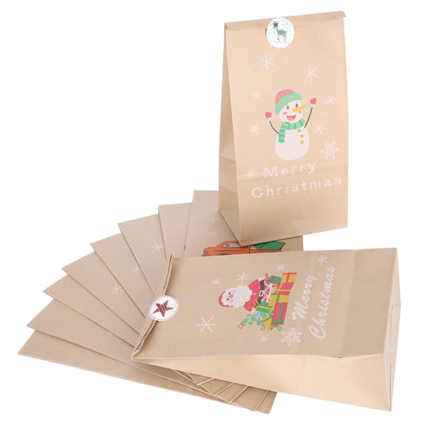 12 st Kraftpapper Julpåse Presentinslagning Förpackning Kakor Återanvändbara Hantverksmaterial