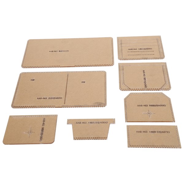 DIY Hantverk Akryl Mall Kort Plånbok Läder Mönster Design Mall Set (AAB‑463)