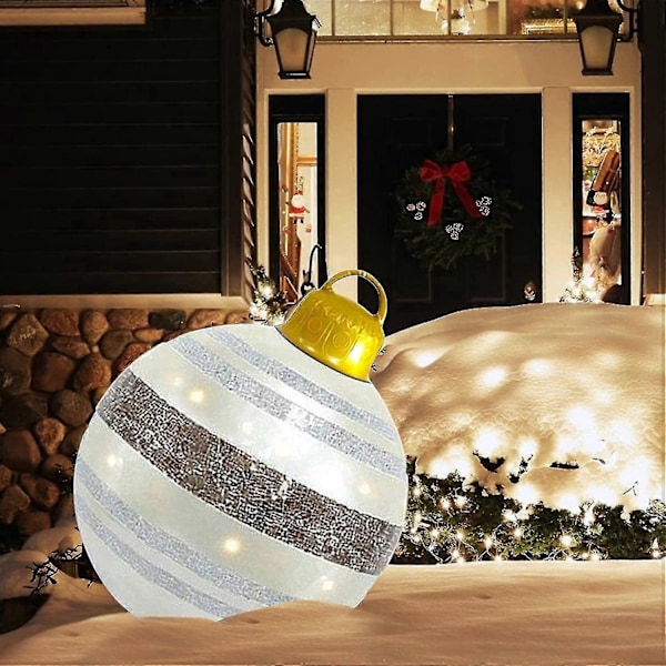 Jättestor Julkula 60cm, Transparent Boll, Jättestor Uppblåsbar Julkula Julkulor