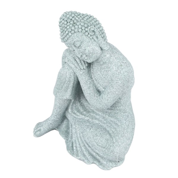 Liten Buddha-dekorasjon Utsøkt håndverk Buddha-pynt i grønn sandstein for fisketank Kontemplativ Buddha