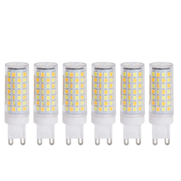 6 stk. 90LED G9 pære 9W 220V dæmpbar blød varm hvid LED pære til lysekrone loft vægbelysning