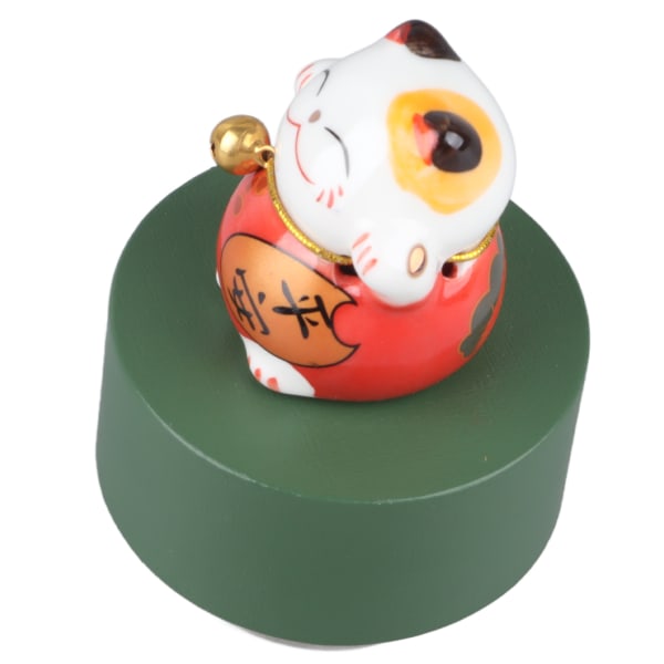 Musikdåse Rund form Fortune Cat Style Behagelig melodi Udsøgt holdbar børnemusikboks til børn Familiekontor Rød Fortune Cat