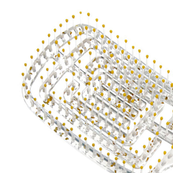Ventilerad hårborste för detangling Styling Torkning Transparent ihålig krökt ventilerad hårborste för hemmasalong