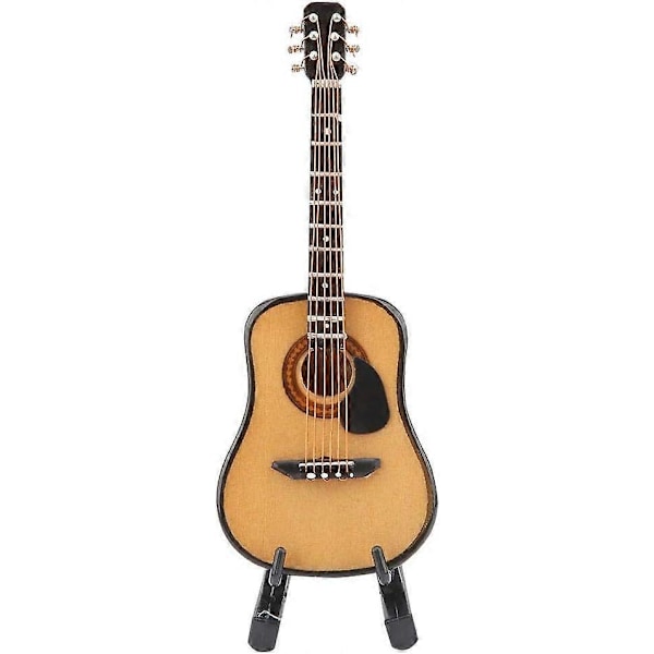 Mini Guitar Model Ornamenter Håndværk Træ Gaver Legetøj Boligindretning Med Opbevaringsboks Håndlavet (10CM)