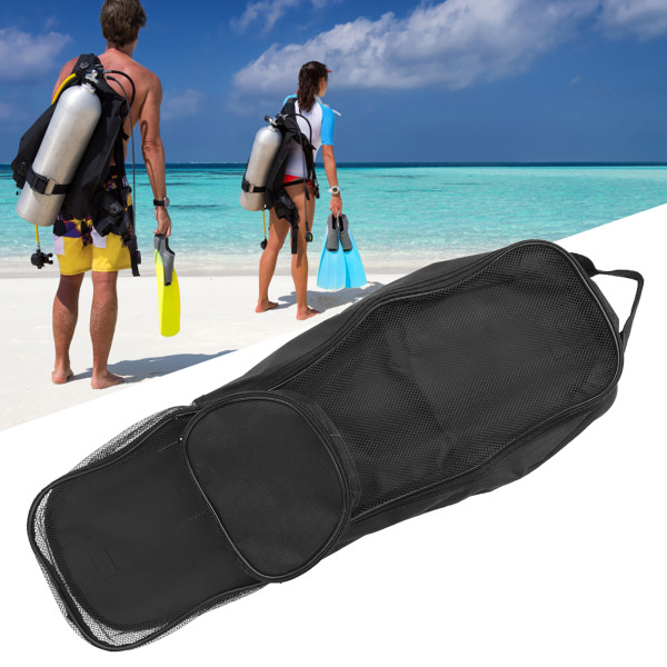 Bærbar nylon dykkermesh rygsæk Snorkeling Skuldre Opbevaringstaske til finner Flippers