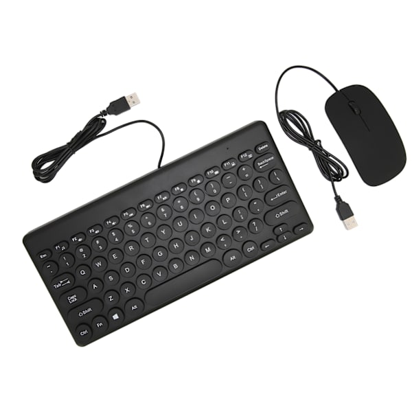 Tangentbord Mus Combo Bekväm ergonomi Power 78 nycklar Rund Keycap 4 Musknappar Kabelanslutna datortillbehör Svart