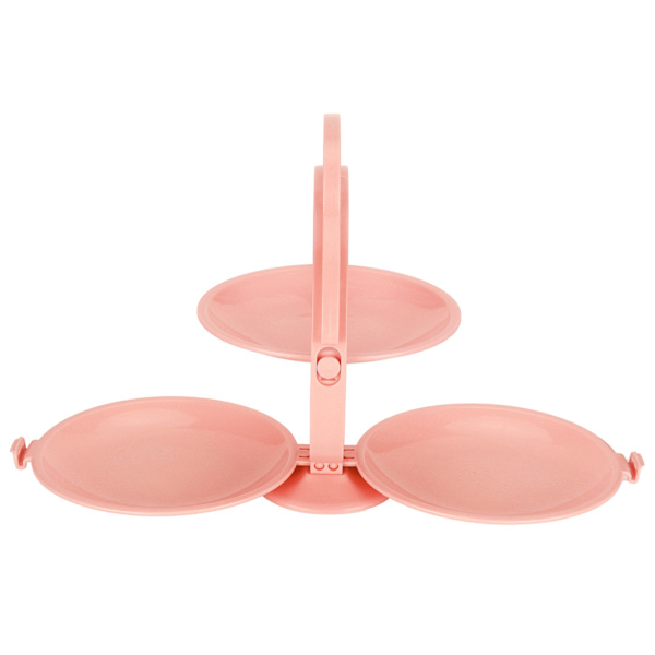 Fruktfat Bærbar Flerlags Foldbar Plate Moderne Stuebord Fruktoppbevaringskurv (Rosa)