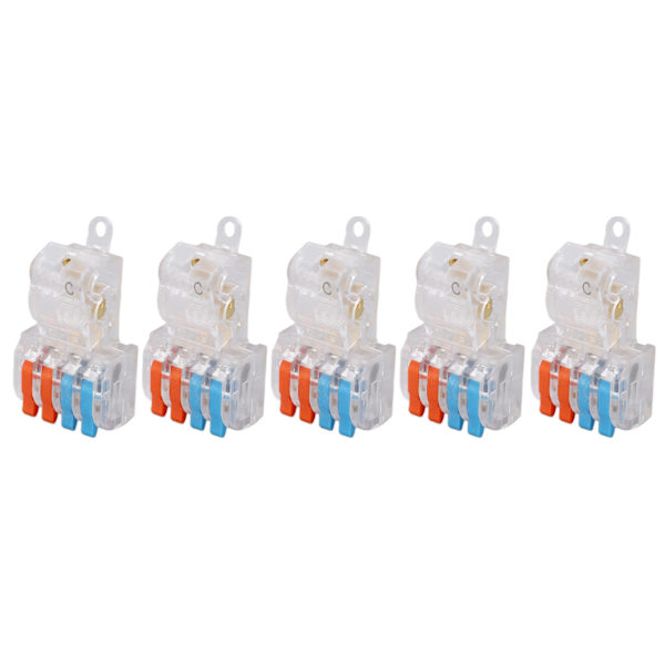 5 STK ledningshurtigkobling Break Free Plug and Pull T Type Splitter Terminal Block T24C 250V 32A