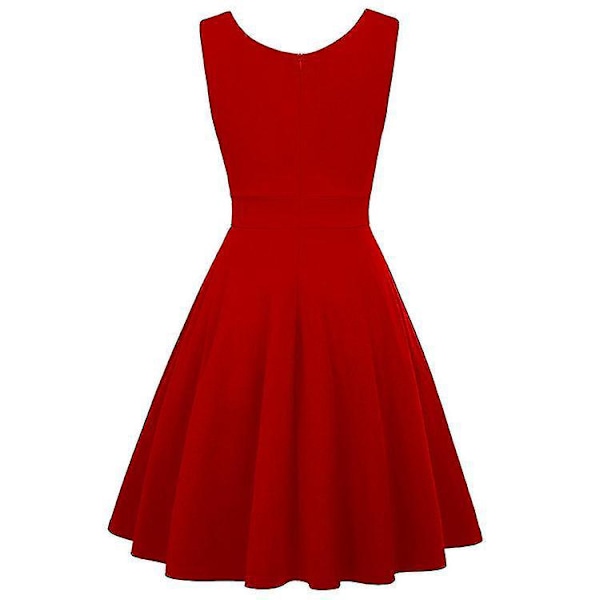 Retro Rockabilly Kvinners Kjoler XL Rød