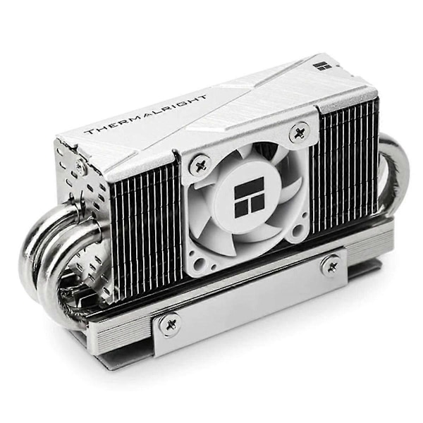 Thermalright HR-10 2280 PRO Solid State Drive Kylare 4 Värmeledningsrör Väst kompatibel med PCI-E5.0 M.2 SSD Kylfläns med 4PIN PWM Fläkt (Silver)
