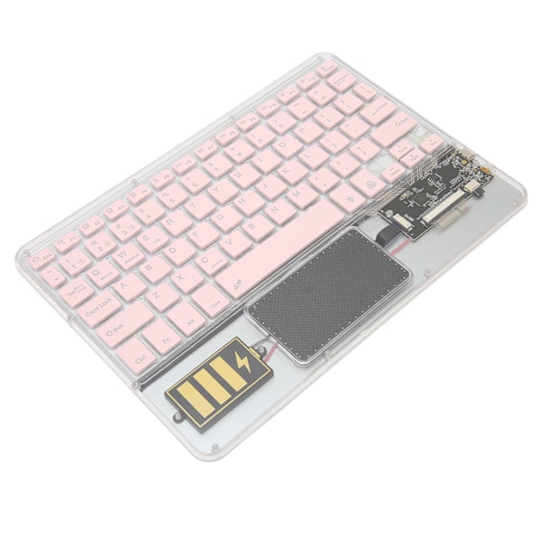 Trådlöst Bluetooth-tangentbord Multifunktionellt akryltangentbord för Windows för Android för IOS Rosa