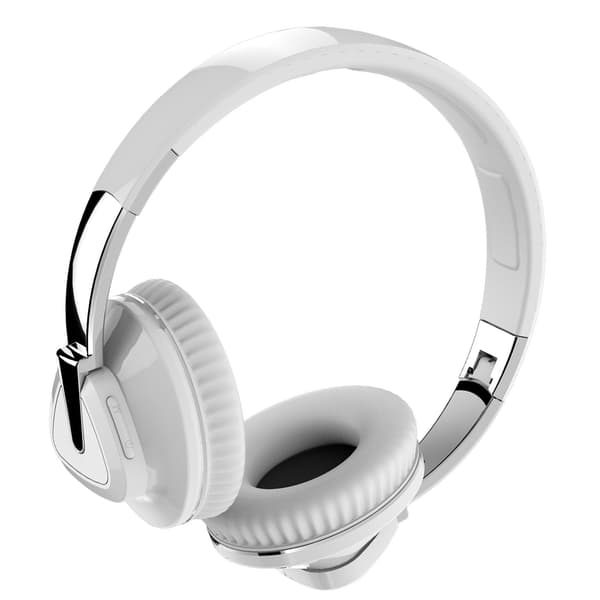 Bluetooth-headset, tung bas, stereo, bløde, komfortable trådløse Bluetooth-hovedtelefoner til computer, mobiltelefon, hvid