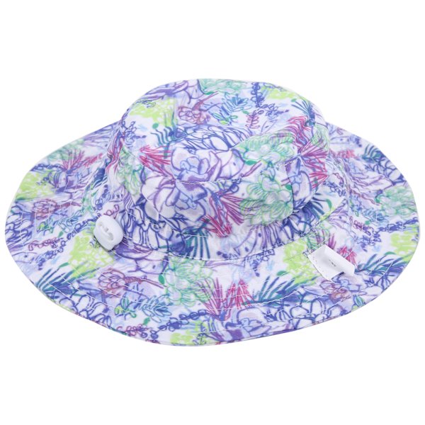 Justerbar strandhatt solhatt unisex baby pojke flicka utomhus barn solhatt lila blomma M