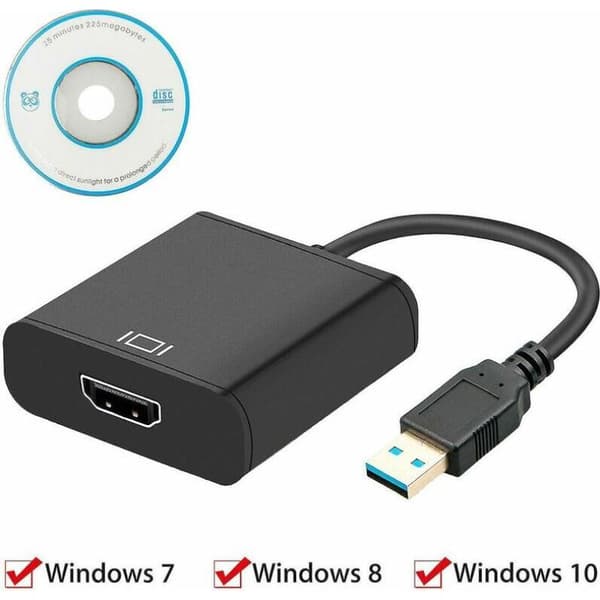 USB till HDMI-adapterkabel och adapter för videoövervakning (1 st)